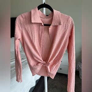 Pink Textured Women's Top